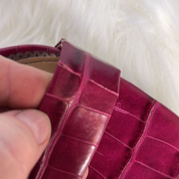 Sam Edelman Classic Daniella Croc Embossed Leather Sandals Sz 9 - Picture 9 of 9